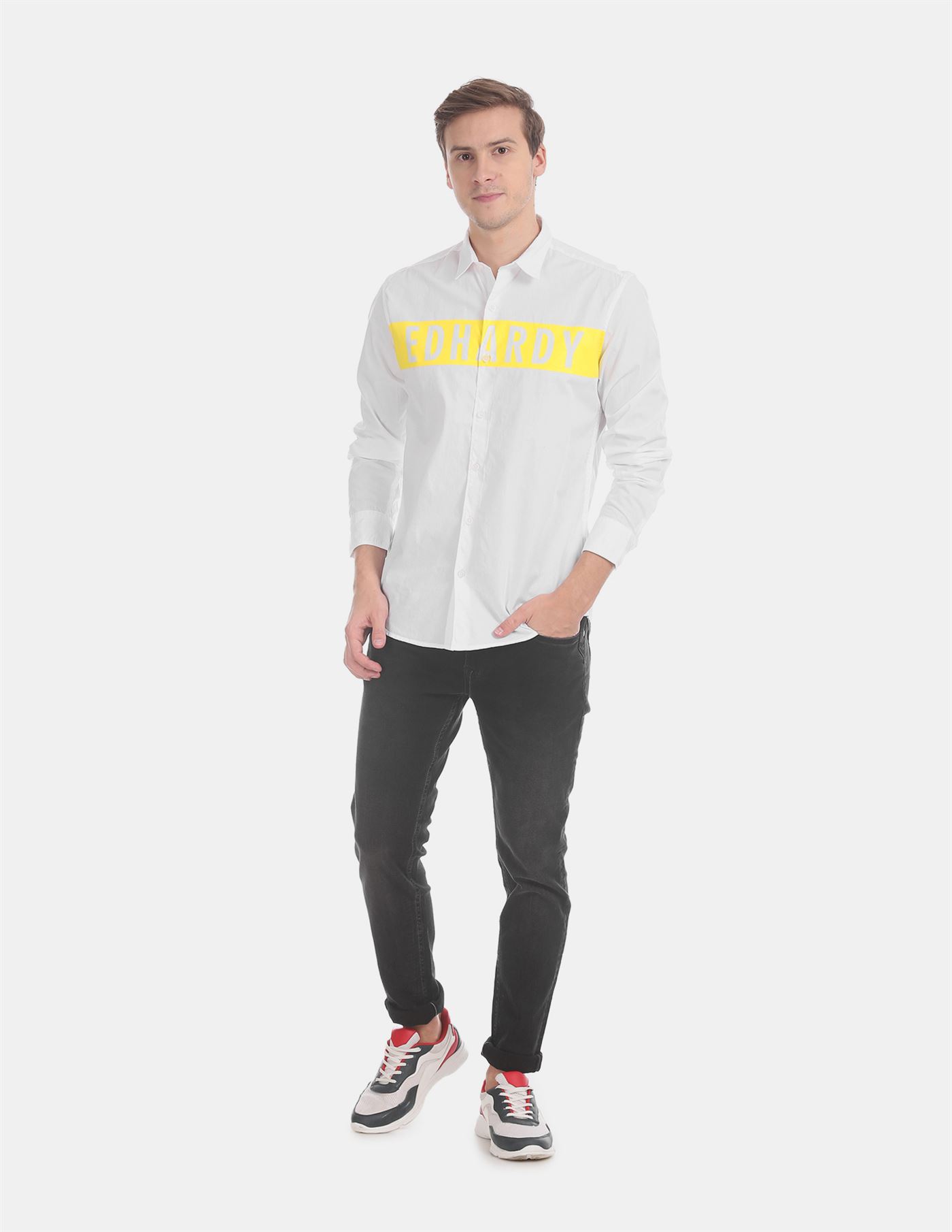 Ed Hardy Men Casual Wear White Shirt